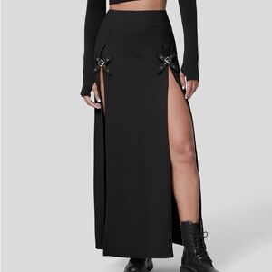 NWT Halara High Waisted Buckle Split Maxi Skirt